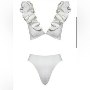 Maygel Coronel Cressa Bikini in White. One size. Worn once!